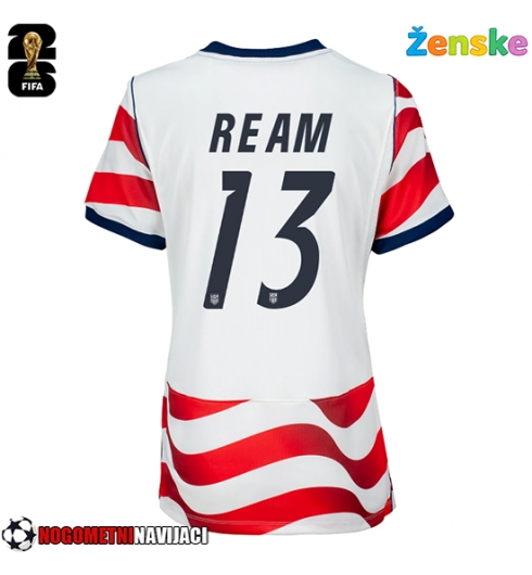 Ženske Nogometnih dresov Združene države Tim Ream #13 Domači SP 2026 Kratki rokavi Ženske Nogometnih dresov Združene države Tim Ream #13 Domači SP 2026 Kratki rokavi